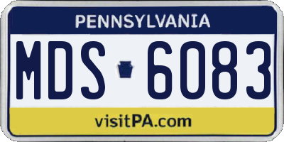 PA license plate MDS6083