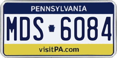 PA license plate MDS6084