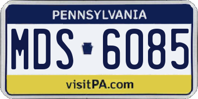 PA license plate MDS6085