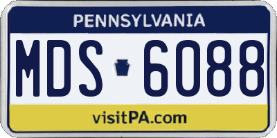 PA license plate MDS6088