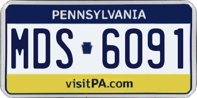 PA license plate MDS6091