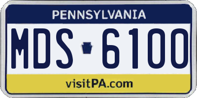 PA license plate MDS6100