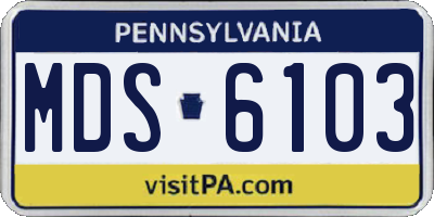 PA license plate MDS6103
