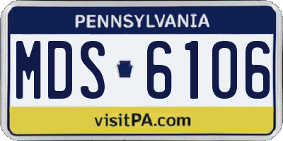 PA license plate MDS6106