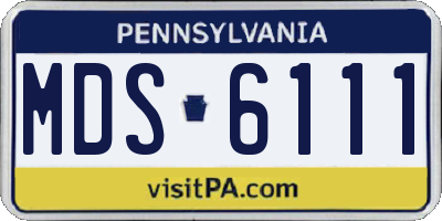 PA license plate MDS6111