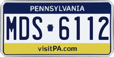 PA license plate MDS6112