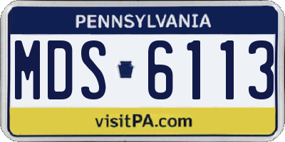 PA license plate MDS6113