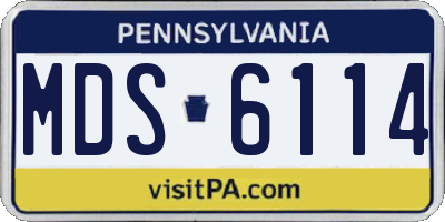 PA license plate MDS6114