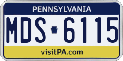 PA license plate MDS6115