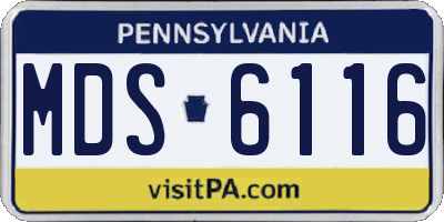 PA license plate MDS6116
