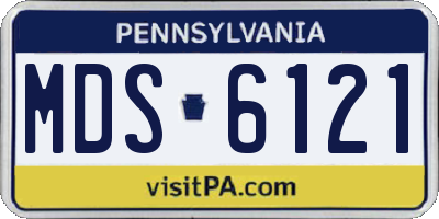 PA license plate MDS6121