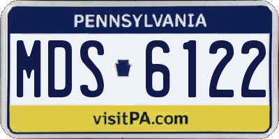PA license plate MDS6122