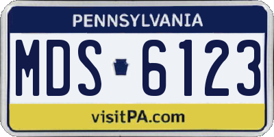 PA license plate MDS6123