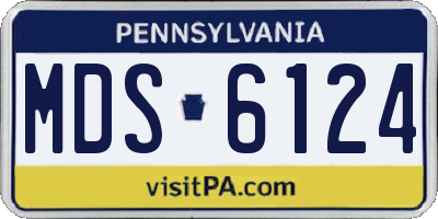 PA license plate MDS6124