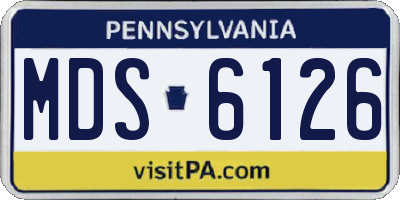 PA license plate MDS6126