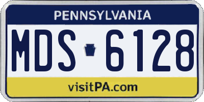 PA license plate MDS6128