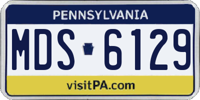 PA license plate MDS6129