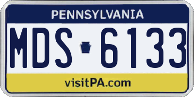 PA license plate MDS6133