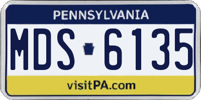 PA license plate MDS6135