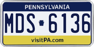 PA license plate MDS6136