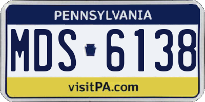 PA license plate MDS6138