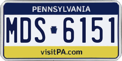 PA license plate MDS6151