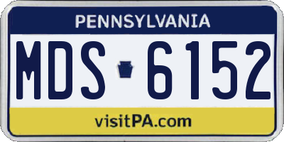 PA license plate MDS6152