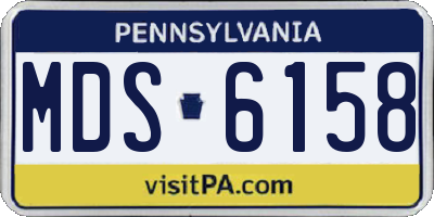 PA license plate MDS6158