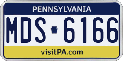 PA license plate MDS6166