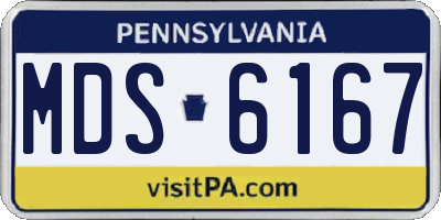 PA license plate MDS6167