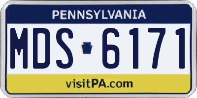 PA license plate MDS6171