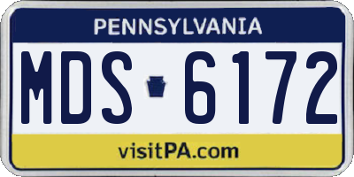 PA license plate MDS6172