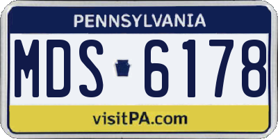 PA license plate MDS6178