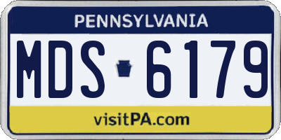 PA license plate MDS6179