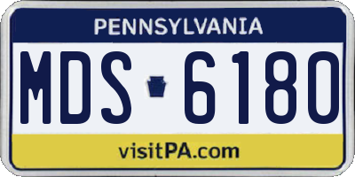 PA license plate MDS6180