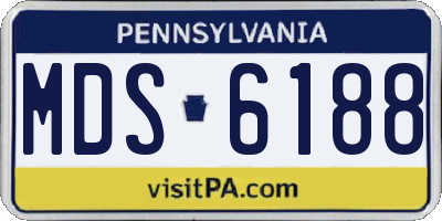 PA license plate MDS6188