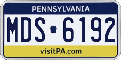 PA license plate MDS6192