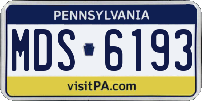 PA license plate MDS6193
