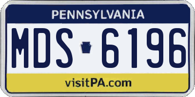 PA license plate MDS6196