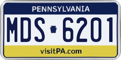 PA license plate MDS6201