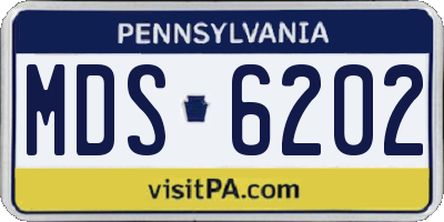 PA license plate MDS6202