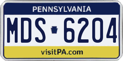 PA license plate MDS6204