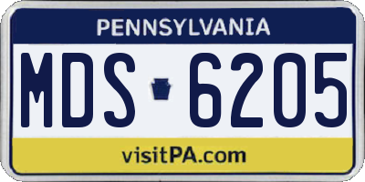 PA license plate MDS6205