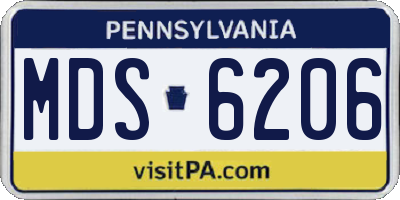 PA license plate MDS6206