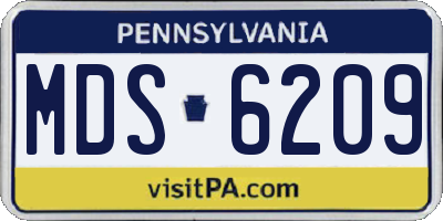 PA license plate MDS6209