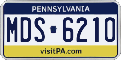 PA license plate MDS6210