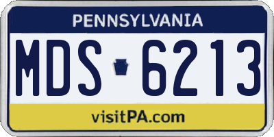 PA license plate MDS6213
