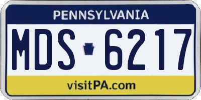 PA license plate MDS6217