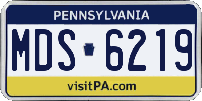 PA license plate MDS6219
