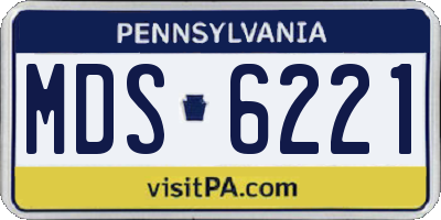 PA license plate MDS6221